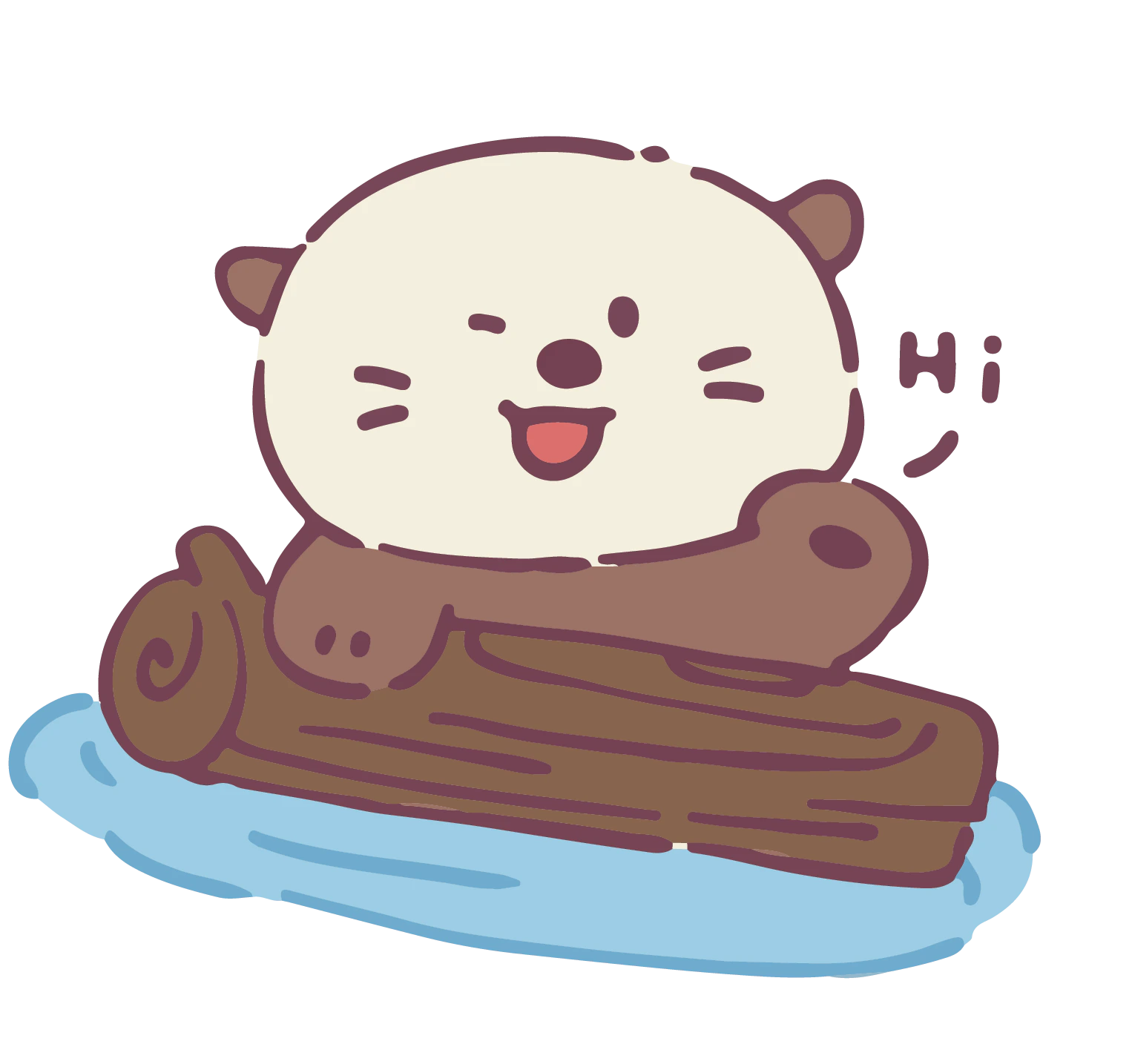 Omi saying hi from a log