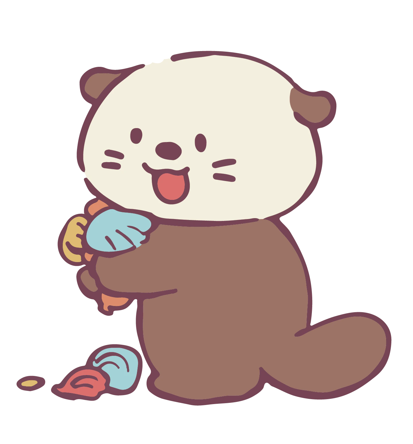Omi holding two little objects